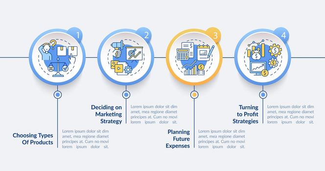 Decide on business model blue vector infographic template