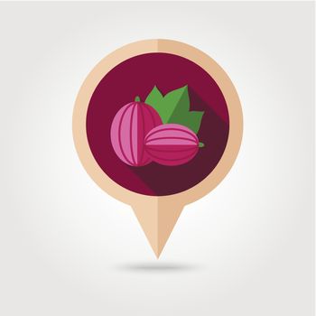 Gooseberry flat pin map icon. Berry fruit