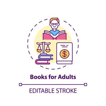 Books for adults concept icon.