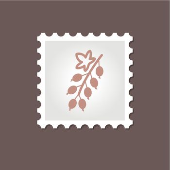 Currant stamp. Outline vector illustration