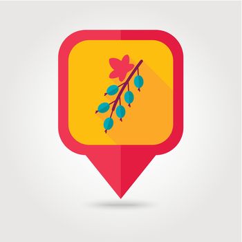 Currant flat pin map icon. Berry fruit