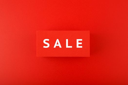 Sale minimal concept in red colors. Sale single word
