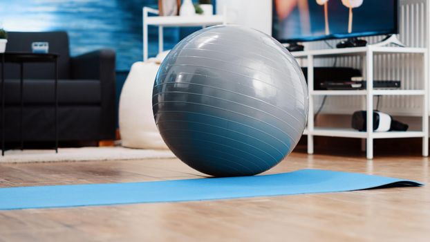 Close up of fitness toning ball used to exercise posture