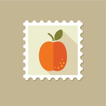 Apricot flat stamp with long shadow