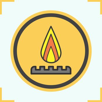 Gas burner color icon