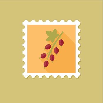 Currant flat stamp with long shadow