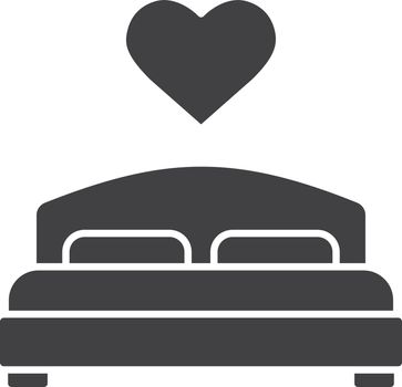 Lovers bed glyph icon