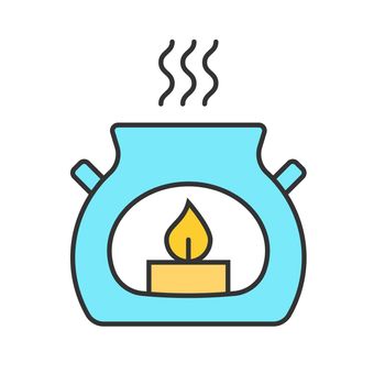 Spa salon aroma candle color icon