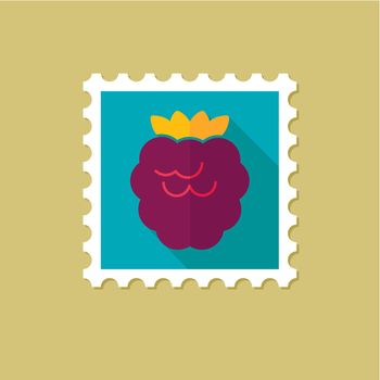 Raspberry flat stamp with long shadow