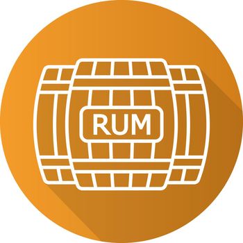 Rum wooden barrels. Flat linear long shadow icon