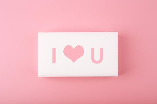 I love you creative minimal concept in pink colors