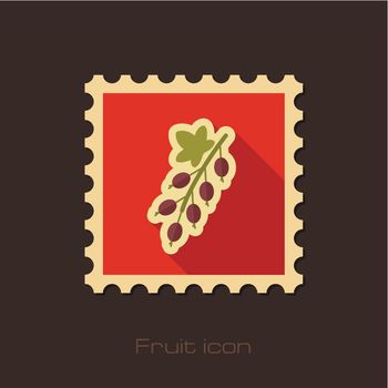 Currant flat stamp. Fruit vector