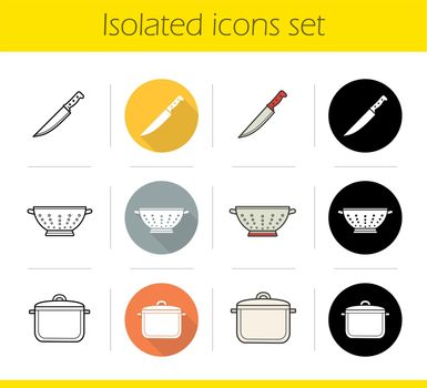 Kitchenware icons set