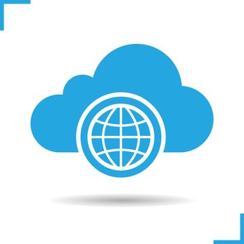 Worldwide cloud storage icon