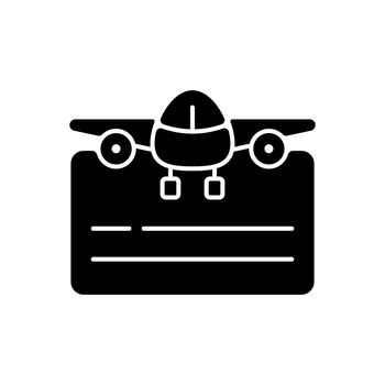 Pilot license black glyph icon