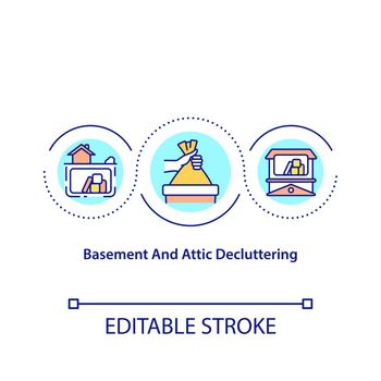 Basement and attic decluttering concept icon