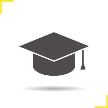 Square academic graduation cap icon