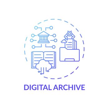 Digital archive concept icon