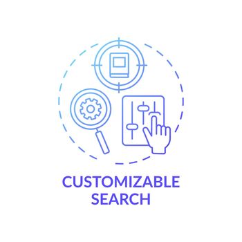 Customizable search concept icon