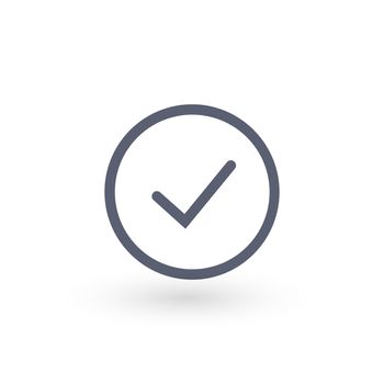 Circle tick mark approved Icon Vector Illustration. Checkmark confirm circle icon button flat for apps and websites symbol, icon checkmark choice, checkbox button for choose.