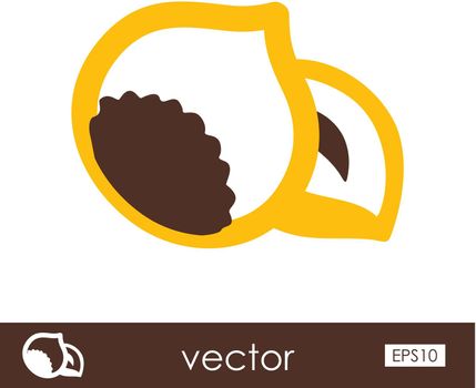 Nut outline icon. Fruit