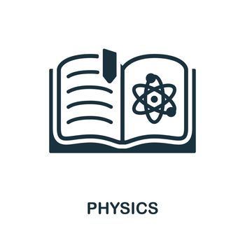 Physics icon. Monochrome sign from school education collection. Creative Physics icon illustration for web design, infographics and more