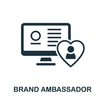 Brand Ambassador icon. Monochrome sign from social media marketing collection. Creative Brand Ambassador icon illustration for web design, infographics and more