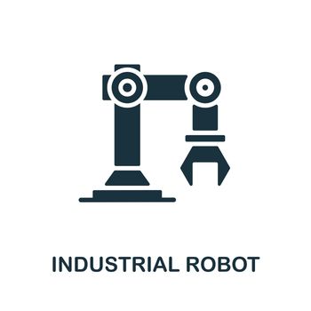 Industrial Robot icon. Monochrome sign from machinery collection. Creative Industrial Robot icon illustration for web design, infographics and more