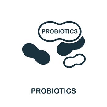 Probiotics icon. Monochrome sign from diet collection. Creative Probiotics icon illustration for web design, infographics and more