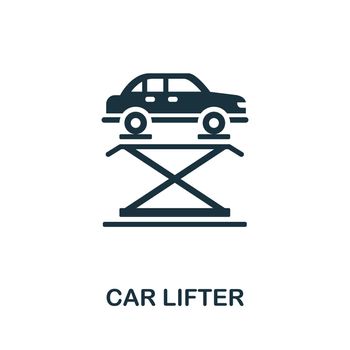 Car Lifter icon. Monochrome sign from machinery collection. Creative Car Lifter icon illustration for web design, infographics and more