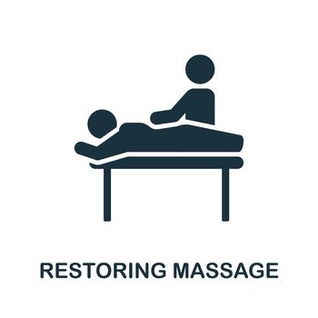 Restoring Massage icon. Monochrome sign from gym collection. Creative Restoring Massage icon illustration for web design, infographics and more