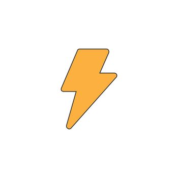 Lightning icon, shock symbol, storm or electrical icon, energy concept. Stock vector illustration isolated on white background.