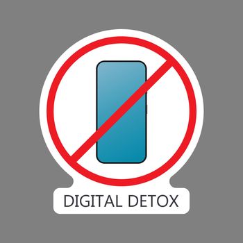 Strikethrough phone icon. The concept of ban devices, free zone devices, digital detox. Blank for sticker. Isolated. Vector.