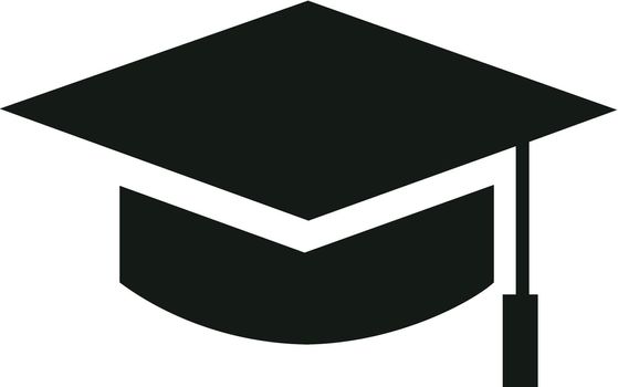 Academic cap or mortarboard icon. Graduate cap with tassel. Vector Illustration