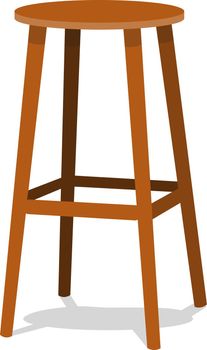 Ocher wooden bar stools with seats isolated on background. Single object realistic design vector illustration