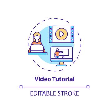 Video tutorial concept icon