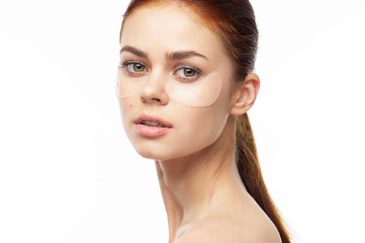 woman with clean skin collagen facial health care close-up