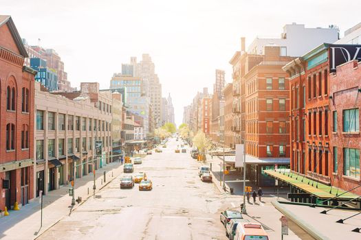 Empty streets in West Village at New York Manhattan, USA
