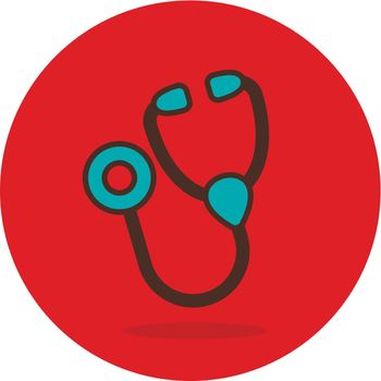 Stethoscope flat icon. Medical vector
