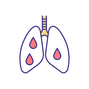 Bleeding into lungs RGB color icon