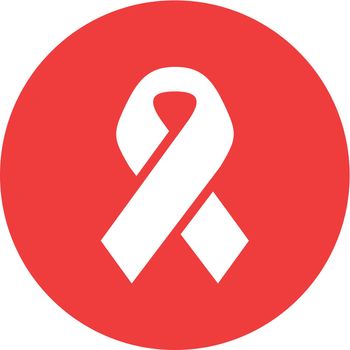Awareness ribbon flat icon. AIDS vector sign