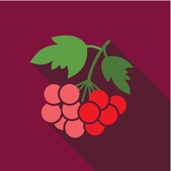 Rowan branch flat icon. Berry fruit