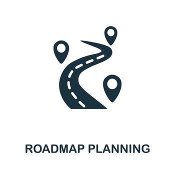 Roadmap Planning icon. Monochrome sign from production management collection. Creative Roadmap Planning icon illustration for web design, infographics and more