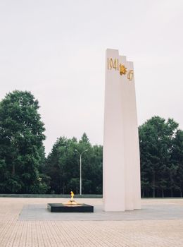 KOMSOMOLSK-ON-AMUR, Russia, 11 July 2015: Eternal flame and memorial dedicated to victory World War II, 11 July 2015.