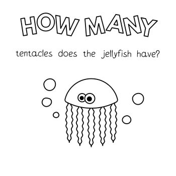 Cartoon Jellyfish Counting Game Coloring Book