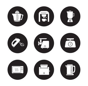 Kitchen electronics icons set