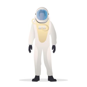 The astronaut in a protective suit. Suitable for space flight theme. Isolated. Vector.