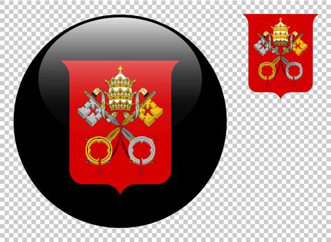 Coat of arms of Vatican City vector illustration on a transparent background