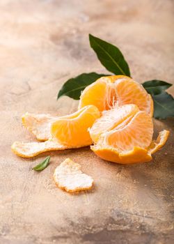 Fresh peeled mandarin tangerine