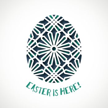 Easter greeting card with ornamental egg